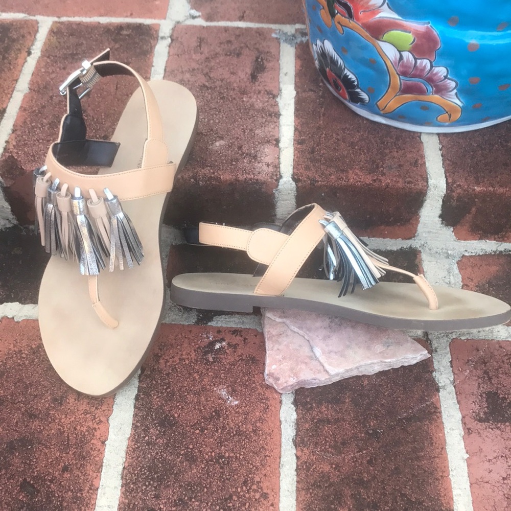 Rebecca Minkoff leather tassel sandals